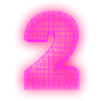 Number grid neon png