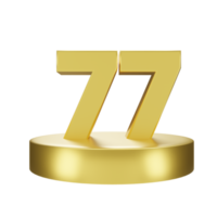 nombre 77 sur le d'or podium png