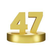 nombre 47 sur le d'or podium png