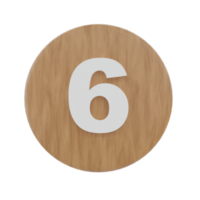 Number 6 on shape round png