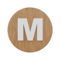 Letter M on shape round png