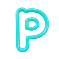 letter p color glossy outline png
