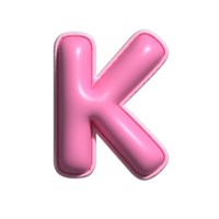 letra k rosado alfabeto lustroso png