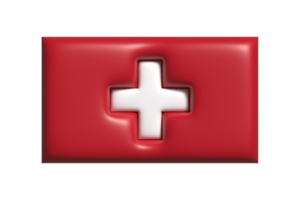 Switzerland flag. 3d render png