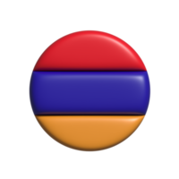 armenia flagga. 3d framställa png