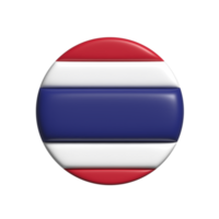 Thailand circular flag shape. 3d render png