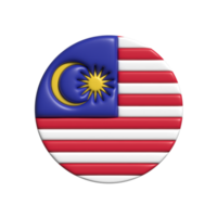 Malaysia circular flag shape. 3d render png