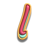 brief l glanzend 3d doopvont png