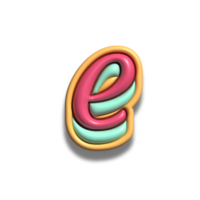 Letter e glossy 3d font png