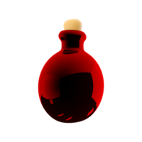 3d representación rojo botella con amor poción icono. san valentin día símbolo. 3d hacer botella con corazón icono. rojo botella con amor poción. png