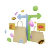 3d rendering shopping for loved ones with delivery icon. 3d render two packages location delivery hearts icon. Shopping for loved ones with delivery. png