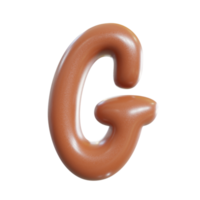 chocolate alfabeto Fonte. 3d render png