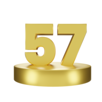 nombre 57 sur le d'or podium png