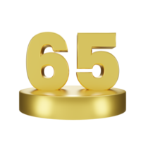 nombre 65 sur le d'or podium png