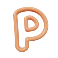 letter P color glossy outline png