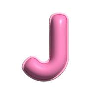 lettre j rose alphabet brillant png