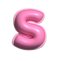 letra s rosado alfabeto lustroso png
