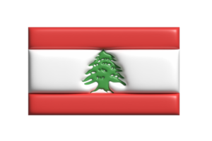 libanon flagga. 3d framställa png