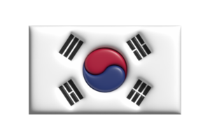 South korea flag. 3d render png