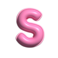 Letter S pink alphabet glossy png