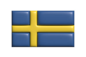 Sweden flag. 3d render png