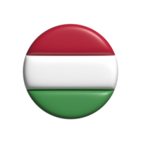 Hungary circular flag shape. 3d render png