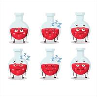 Cartoon character of red potion with sleepy expression vector