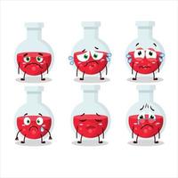 Red potion cartoon character with sad expression vector