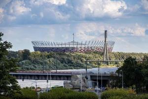 view of the PGE Polish National Stadium in Warsaw on a warm summer day photo