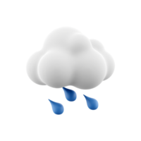 3d representación lluvioso clima icono. 3d hacer nube con lluvia. lluvioso clima. png