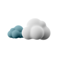 3d rendering dark and white clouds icon. 3d render cloudly weather icon. Dark and white clouds. png