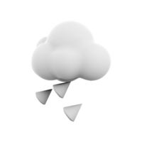 3d representación granizo nube icono. 3d hacer clima nube con granizo icono. granizo nube. png