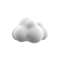 3d Renderização Sombrio e branco nuvens ícone. 3d render nublado clima ícone. Sombrio e branco nuvens. png