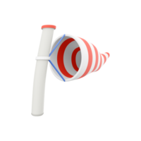 3d renderen windsock icoon. 3d geven wind richting gereedschap icoon. windzak. png