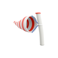 3d renderen windsock icoon. 3d geven wind richting gereedschap icoon. windzak. png