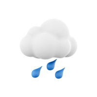 3d representación lluvioso clima icono. 3d hacer nube con lluvia. lluvioso clima. png