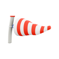 3d renderen windsock icoon. 3d geven wind richting gereedschap icoon. windzak. png