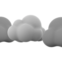 3d le rendu foncé et blanc des nuages icône. 3d rendre nuageux temps icône. foncé et blanc des nuages. png