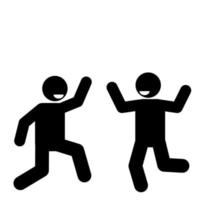 happy and dancing stick figure pictogram illustration vector