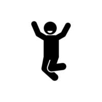 happy and dancing stick figure pictogram illustration vector