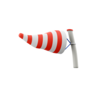 3d rendering windsock icon. 3d render wind direction tool icon. Windsock. png