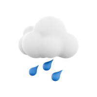 3d rendering rainy weather icon. 3d render cloud with rain. Rainy weather. png