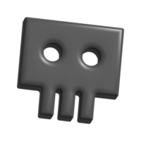 3d icona di cranio osso png