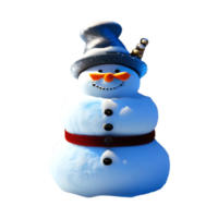 invierno Navidad monigote de nieve bufanda sombrero blanco transparente png