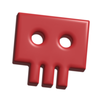 3d icoon van schedel bot png