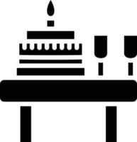 cumpleaños mesa vector icono estilo