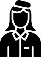 Air Hostess Vector Icon Style