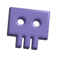 3d icono de cráneo hueso png