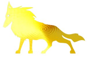 icono de lobo dorado color png