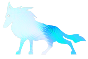 icono de lobo color azul png